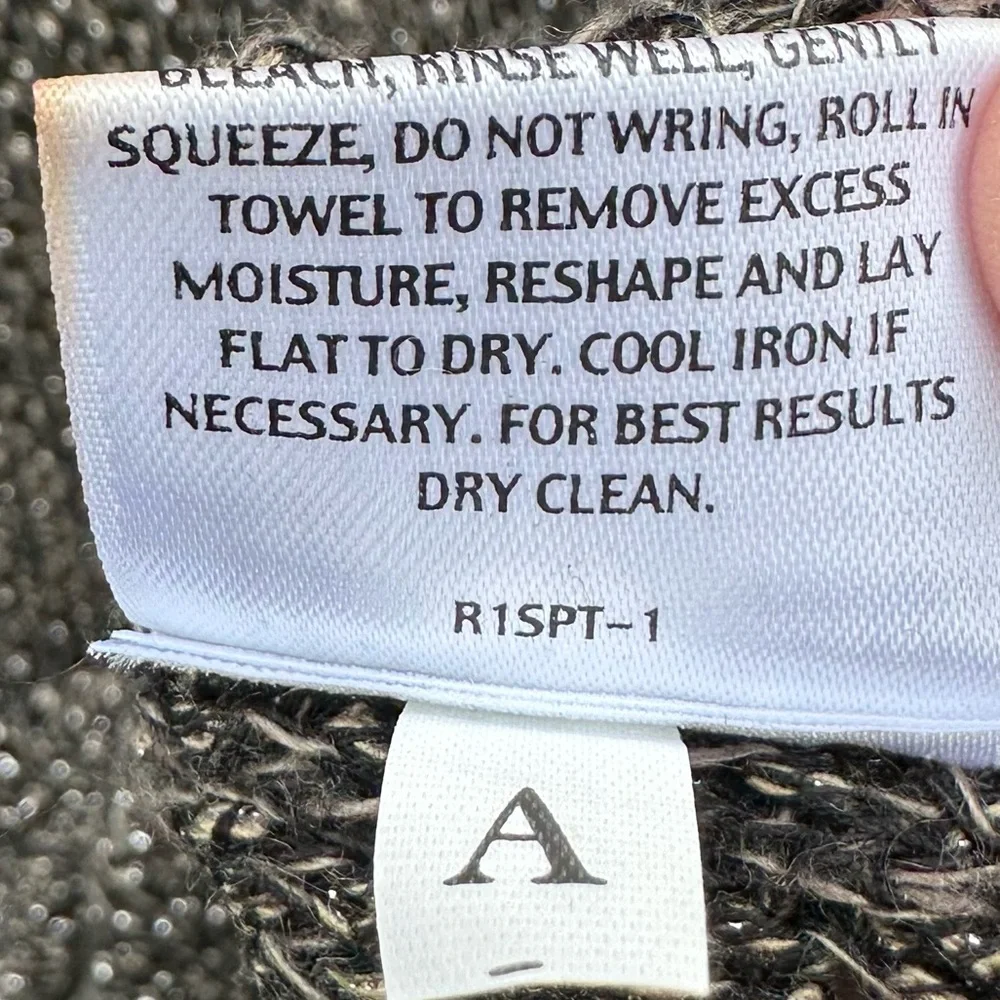 Eileen Fisher Italian Yarn Linen Blend Charcoal Cowl Neck Sweater size L - Picture 9 of 11